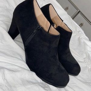 Suede black ankle booties! Size 9 never worn. No box